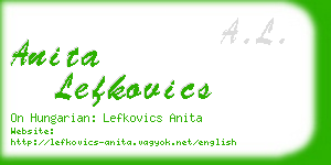 anita lefkovics business card